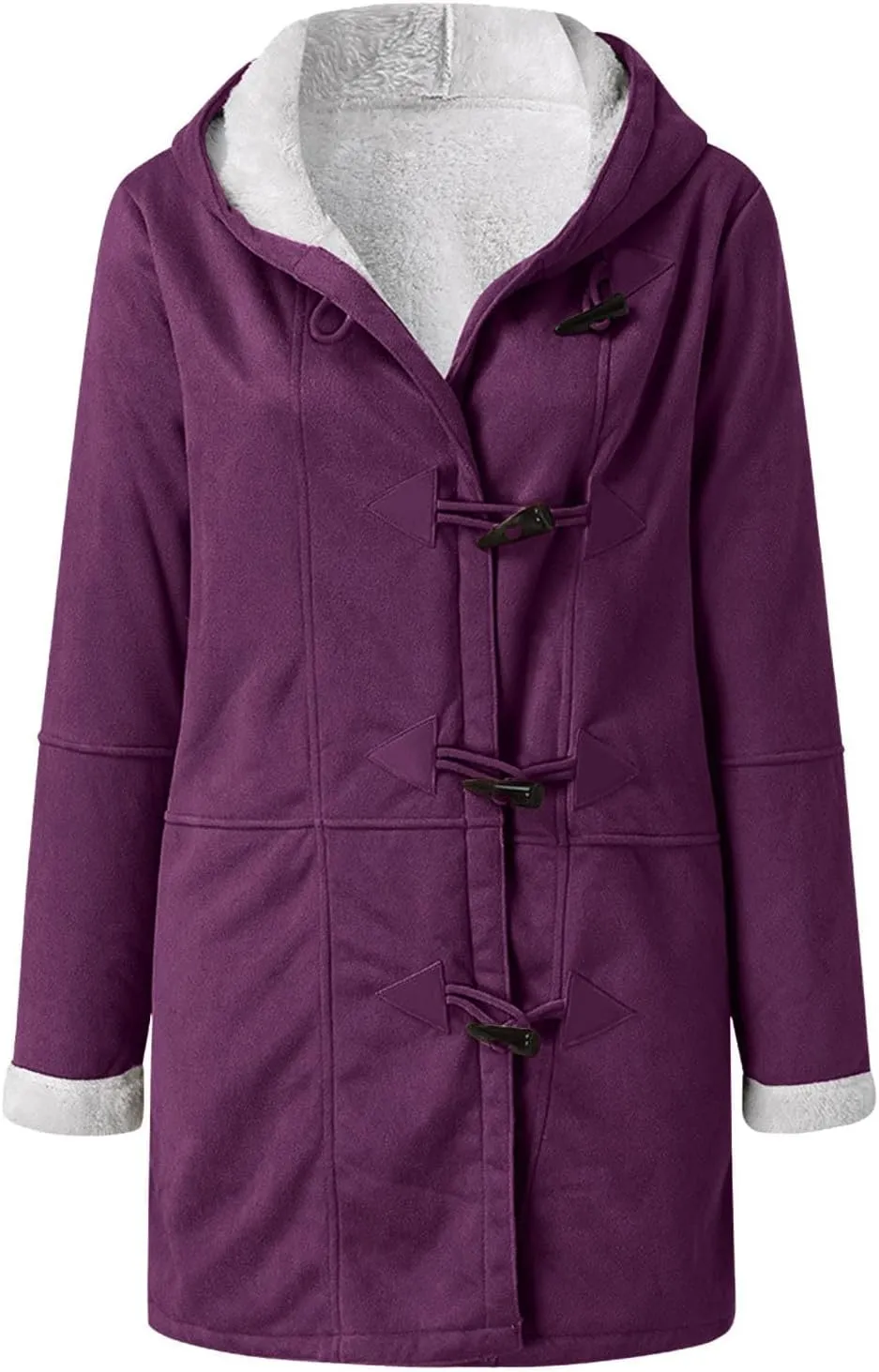 Winter Jackets for Women Sherpa Lined Suede Coat Thick Hooded Jacket Plus Size Parka Coat Warm Outerwear with Pockets