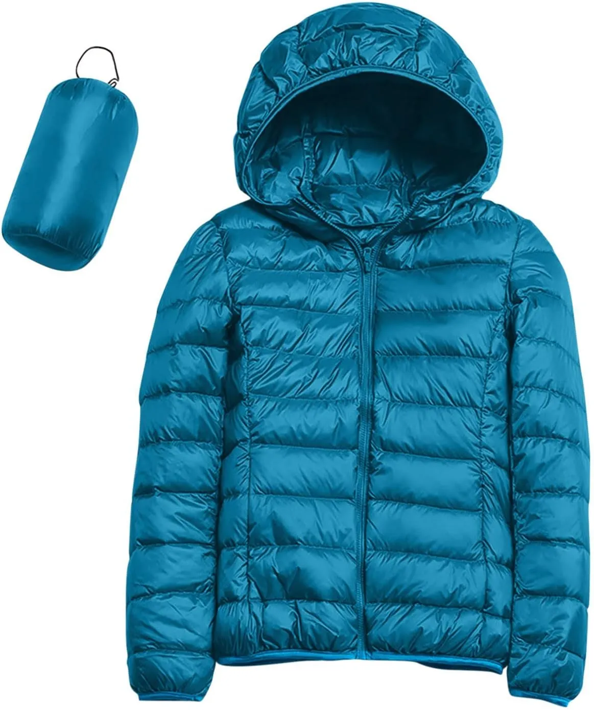 Winter Puffer Coats for Women Womens Lightweight Puffy Jacket Packable Hooded Down Coat Winter Zip Up Outerwear Pocket