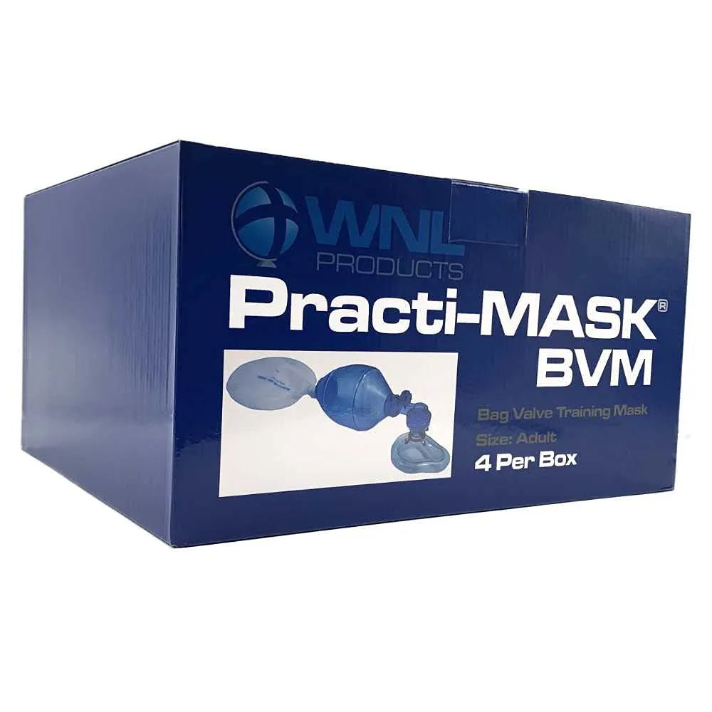 WNL Products 5000BVM Practi-Mask BVM CPR Training Includes 4 Adult/Child Practi-Masks, 4 Adult/Child Bag Valve Squeeze Bags, 4 Reservoir Bags (4 Pack)