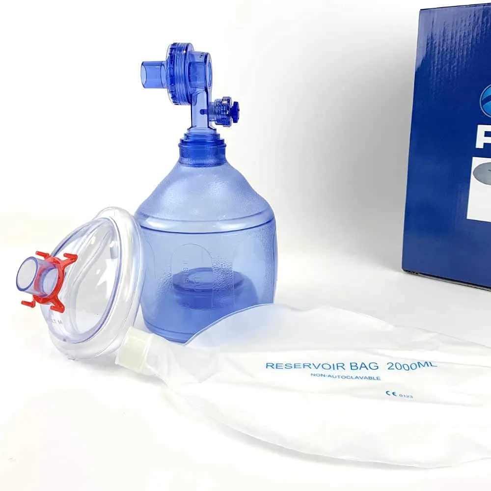 WNL Products 5000BVM Practi-Mask BVM CPR Training Includes 4 Adult/Child Practi-Masks, 4 Adult/Child Bag Valve Squeeze Bags, 4 Reservoir Bags (4 Pack)