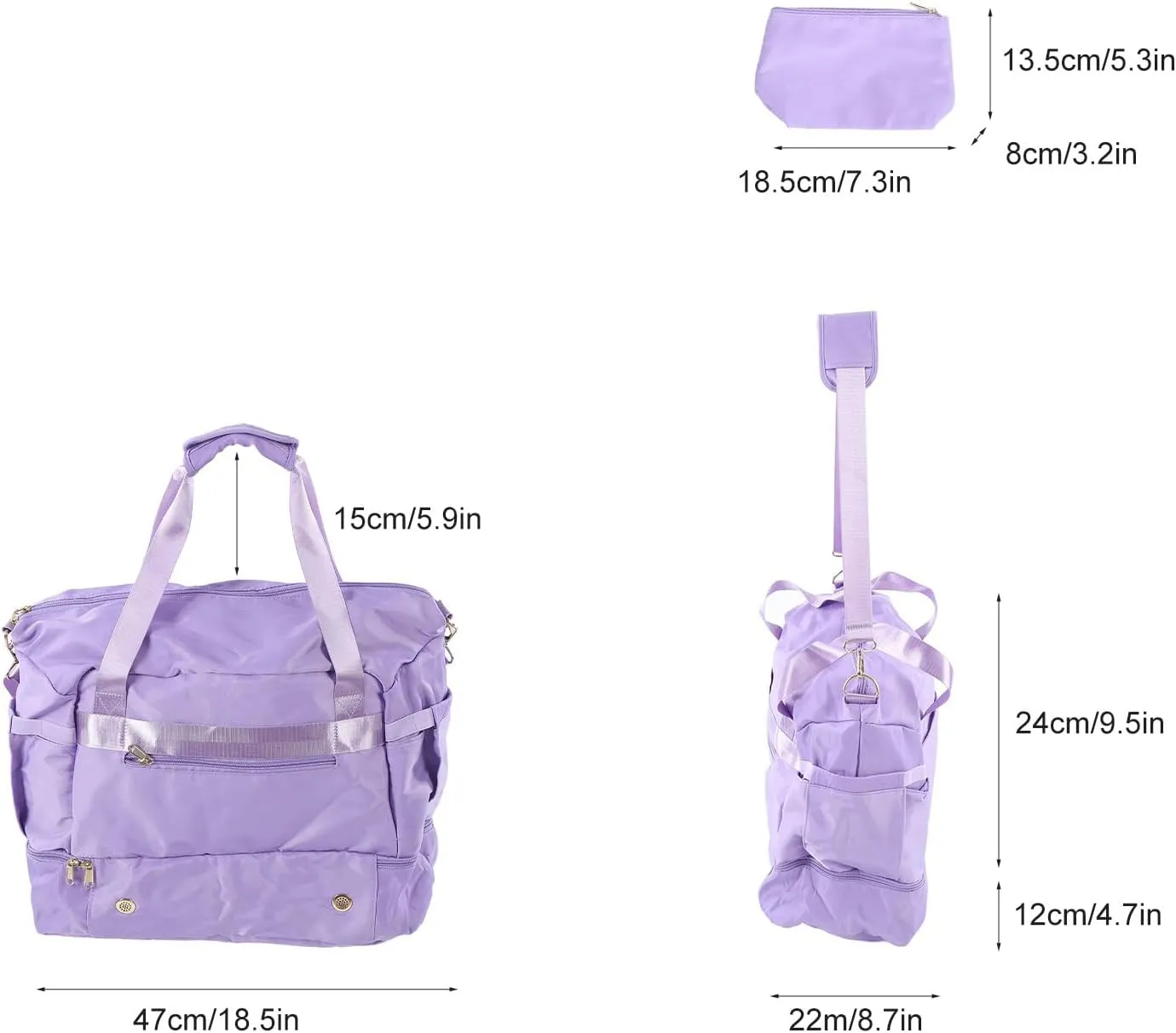 Women Gym Bag, Multiple Pockets Gym Bag Women, Large Capacity Waterproof Workout Travel Bag, Yoga Gym Bag with USB Charging Port, for Fitness Yoga