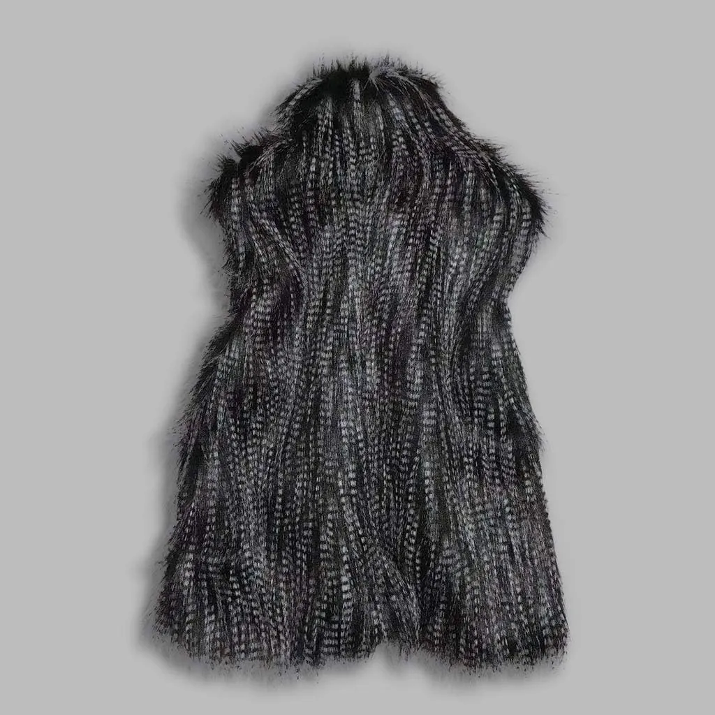 Womens Faux Fur Coat Casual Loose Sleeveless Vest Fuzzy Fleece Lapel Collar Jackets Winter Windproof Outerwear