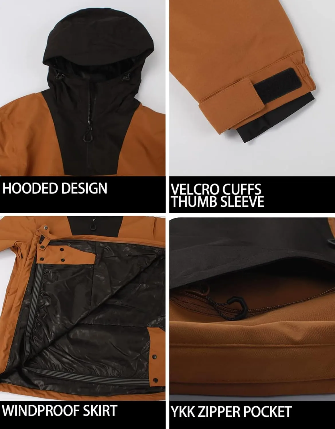 Womens Mens Ski Jackets Snowboard Coats Waterproof Windproof Pullover Jacket for Women Skiing Snowboarding Sports