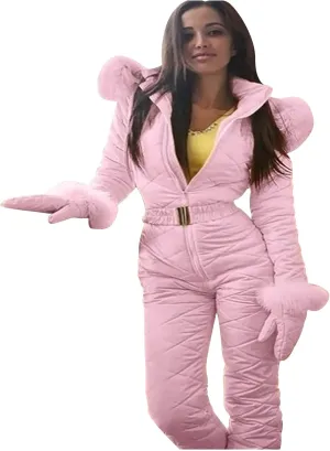 Womens One Piece Snowsuit Winter Onesie Warming Ski Suit Baggy Ski Outfits Outdoor Sports Cute Ski Jumpsuit Skiwear
