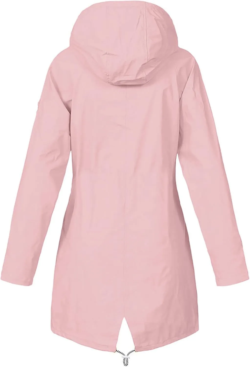 Womens Rain Jacket with Hood Lightweight Waterproof Windbreaker Outdoor Cycling Raincoat Striped Lined Trench Coat