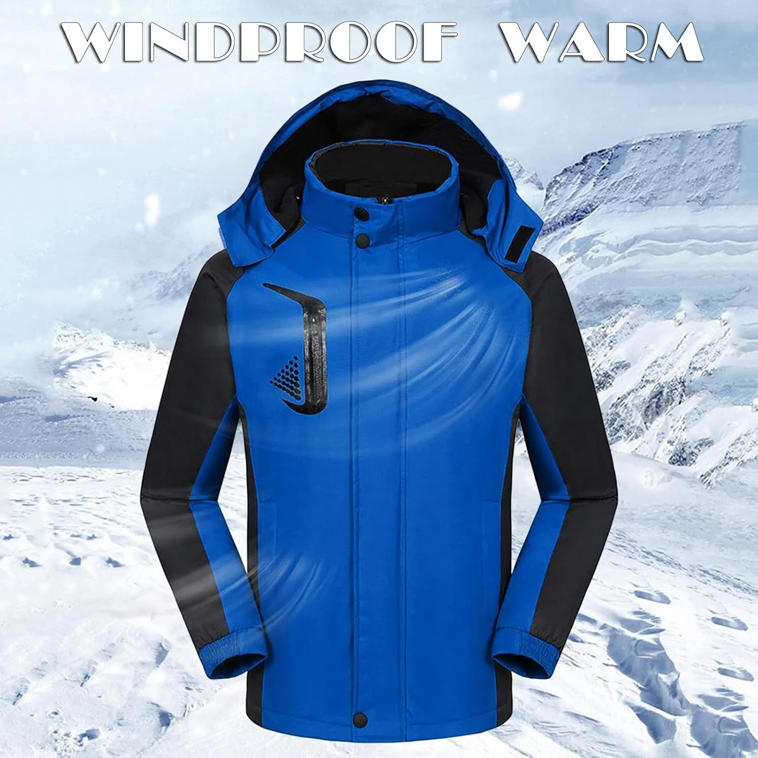 Women's Ski Jacket Warm Winter Snow Coat Mountain Windbreaker Hooded Raincoat Run Jacket