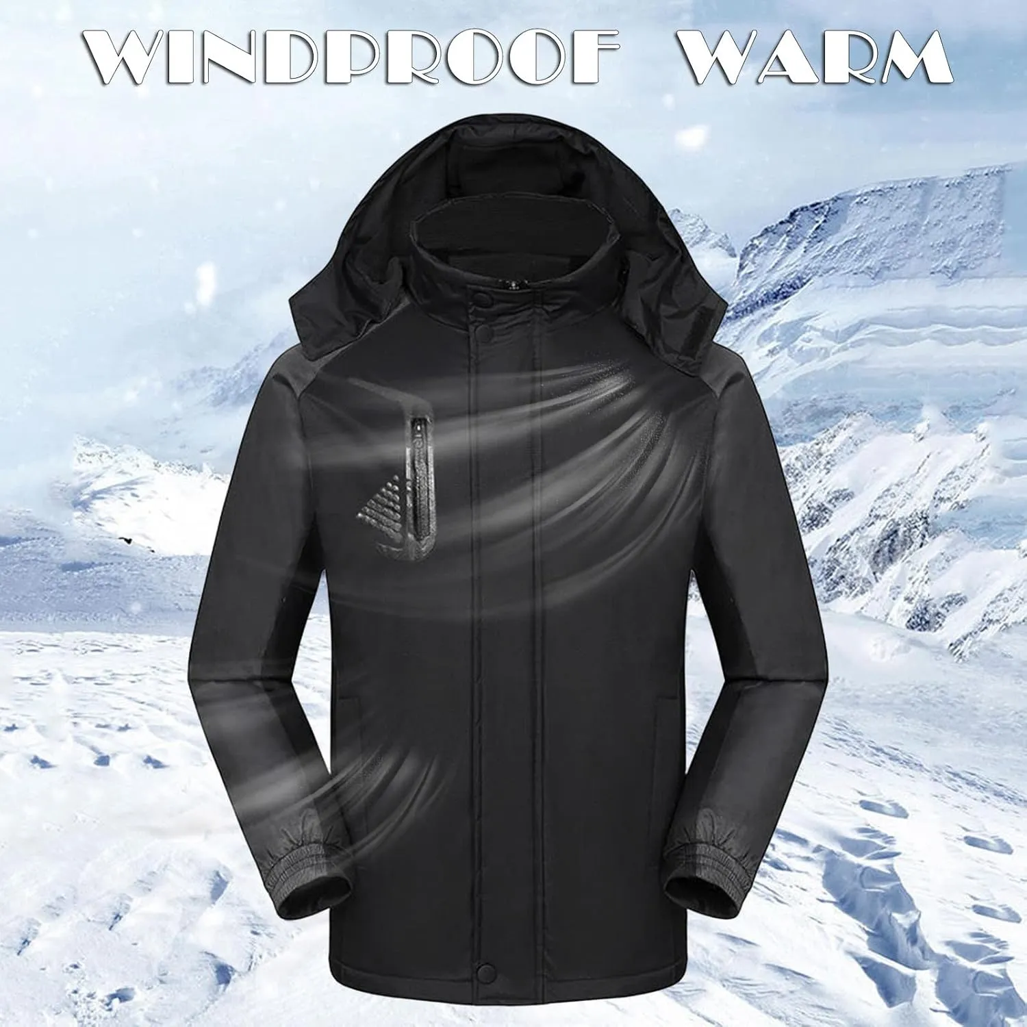 Women's Ski Jacket Warm Winter Snow Coat Mountain Windbreaker Hooded Raincoat Run Jacket