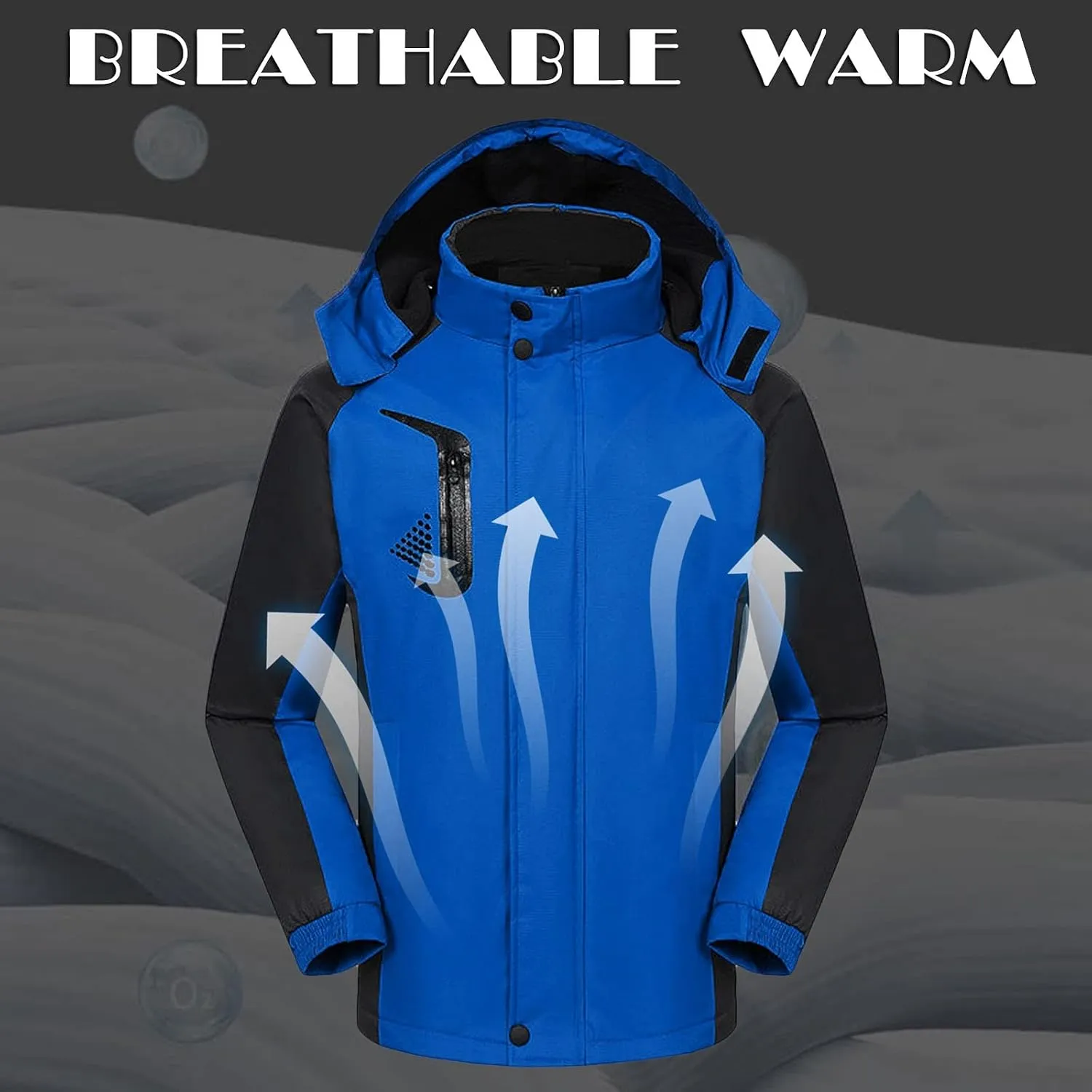 Women's Ski Jacket Warm Winter Snow Coat Mountain Windbreaker Hooded Raincoat Run Jacket