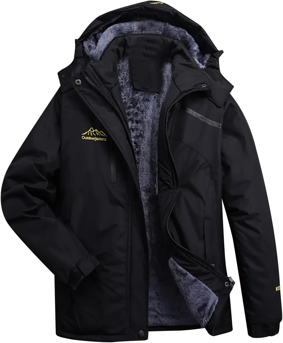 Women's Waterproof Ski Jacket Fleece Lined Parka Coat Mountain Windbreaker Warm Winter Snow Coat Outdoor Hooded Jacket