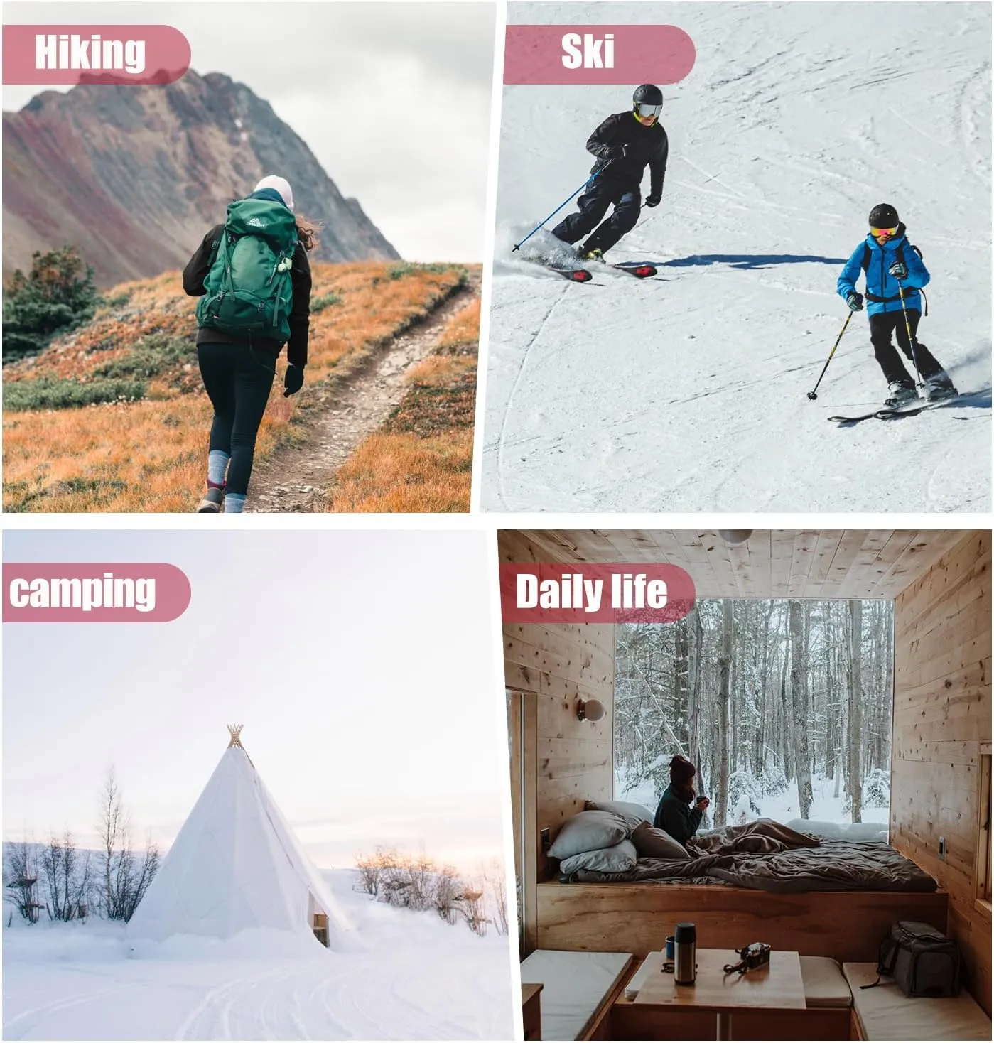 Women‘s Waterproof Winter Jacket Skiing Warm Fleece Snow Coat Hooded Windproof Raincoat S-3XL