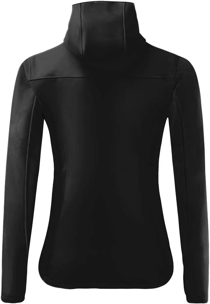Women's Windproof Jacket Waterproof Breathable Hoodie Fleece Softshell Coat for Outdoors Running Cycling Hiking