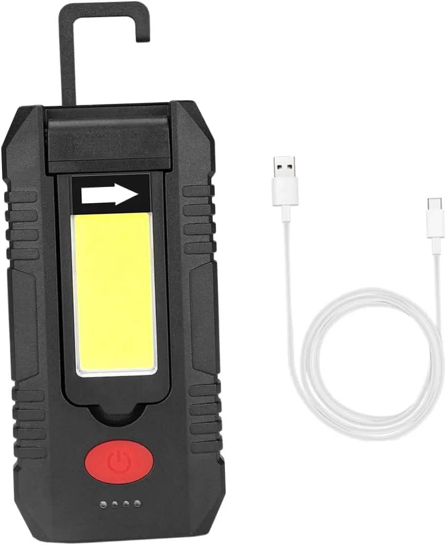 Work Light Flashlight and Magnet Rechargeable Led Camping Lamp 180° Rotatable Battery Indicator