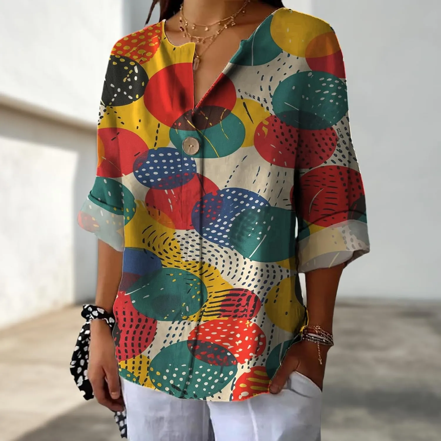 Workout Shirts for Women Loose Fit Floral Graphic Dry Fit V Neck Flowing Blouse Summer Ladies Casual Tops