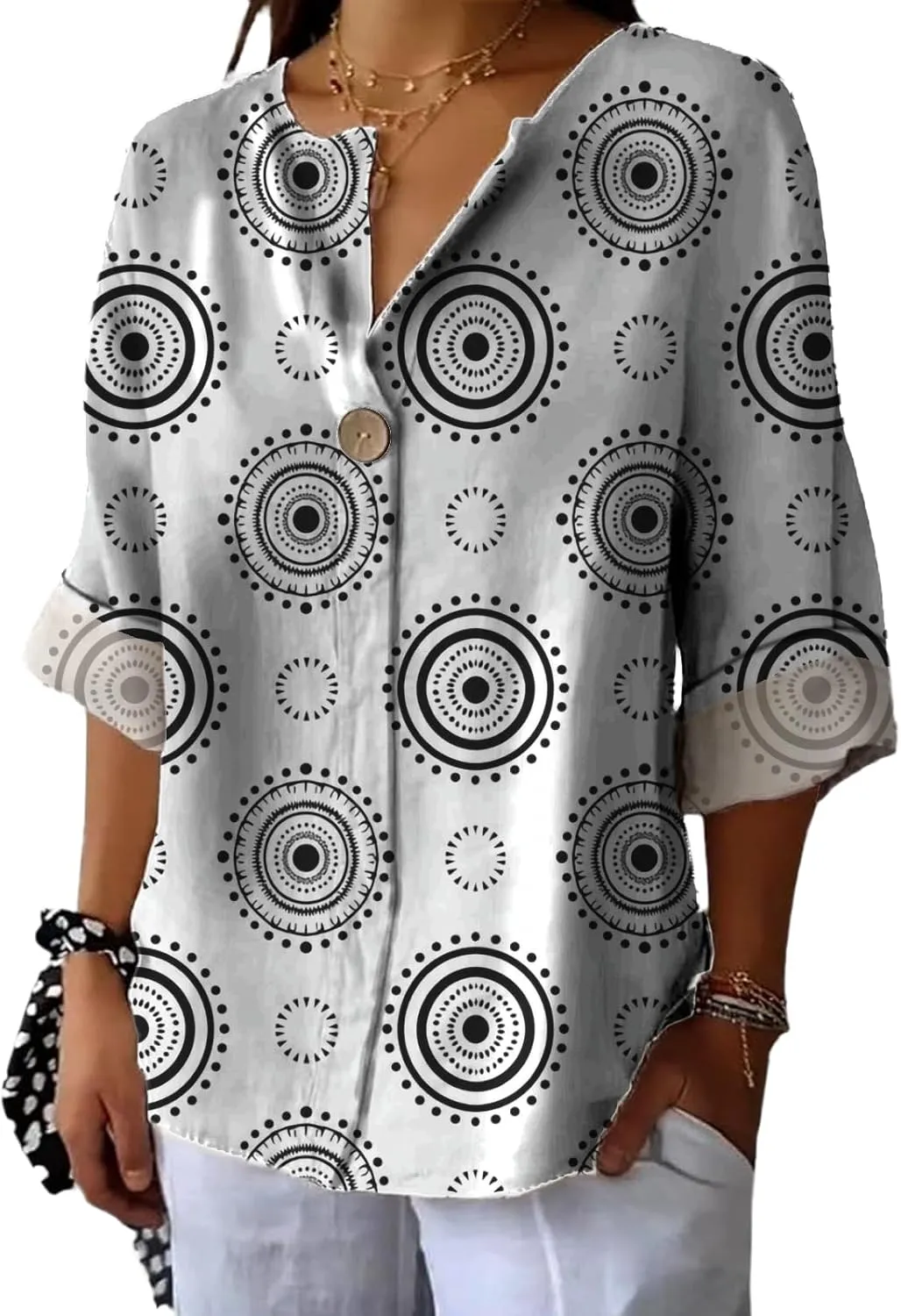Workout Shirts for Women Loose Fit Floral Graphic Dry Fit V Neck Flowing Blouse Summer Ladies Casual Tops