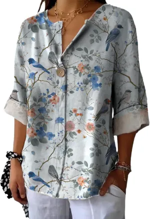Workout Shirts for Women Loose Fit Floral Graphic Dry Fit V Neck Flowing Blouse Summer Ladies Casual Tops