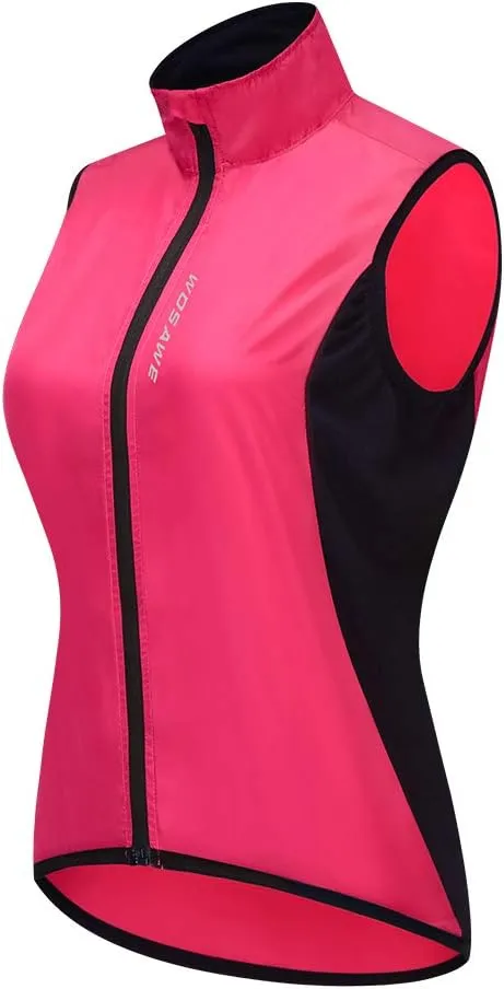 WOSAWE Women's Packable Cycling Jacket Water Resistance Running Hooded Windbreaker