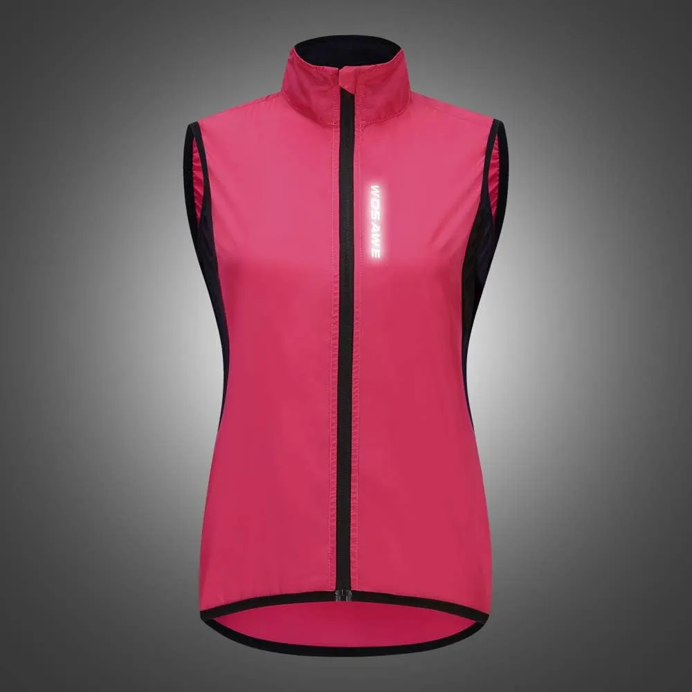 WOSAWE Women's Packable Cycling Jacket Water Resistance Running Hooded Windbreaker