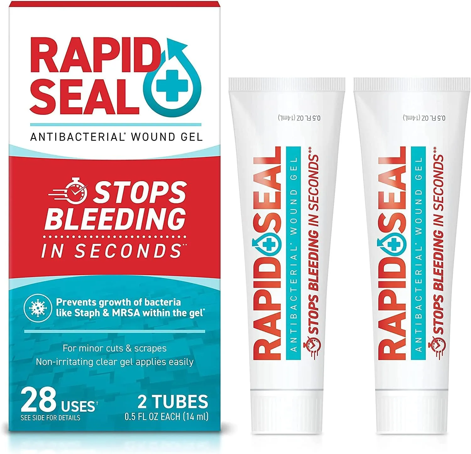 Wound Gel (2 Tubes) | Stops Bleeding in Seconds | FSA HSA Eligible | Ideal for Cuts, Scrapes and Razor Nicks for Emergency First Aid Supplies
