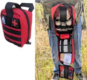WT Outdoors First Aid Trauma Kit for Camping & Travel – Emergency Tactical IFAK Quick Deployment Bag with Burn Care,Wound Care,Survival Blanket, CPR Mask – Bleed Control