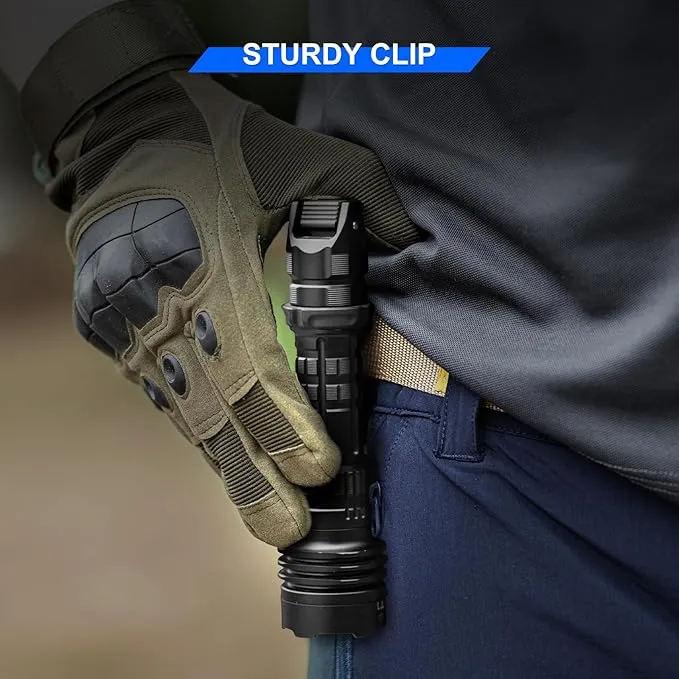 WUBEN T1 Tactical Flashlights 2000 High Lumens, Rechargeable Flashlight 498 Meters Long Beam Distance, Handheld Flash Light with Tactical Tail Button for Tactical Gear, Suvival, Emergencies, Outdoor