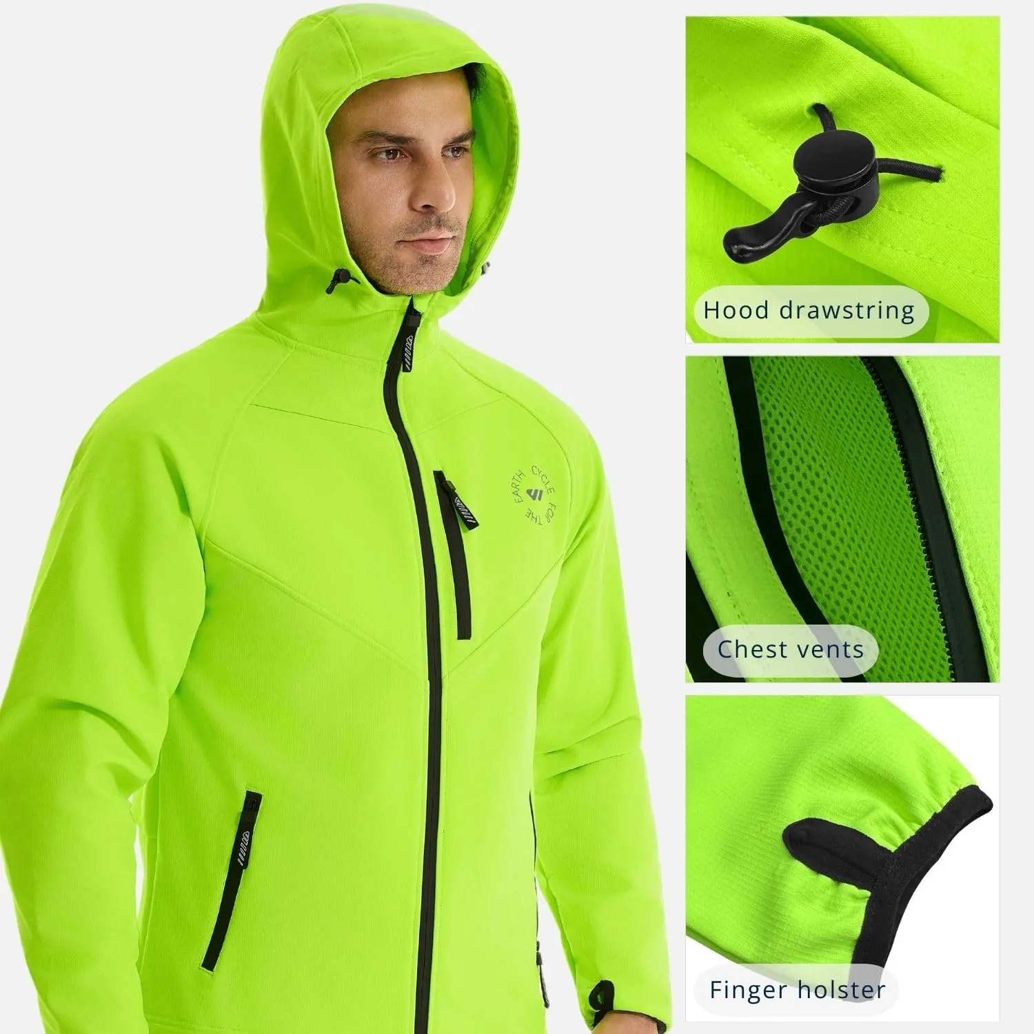 Wulibike Winter Cycling Jackets for Men Waterproof Running Jacket Men Hiking Jacket windproof Unisex Cold Weather Gear