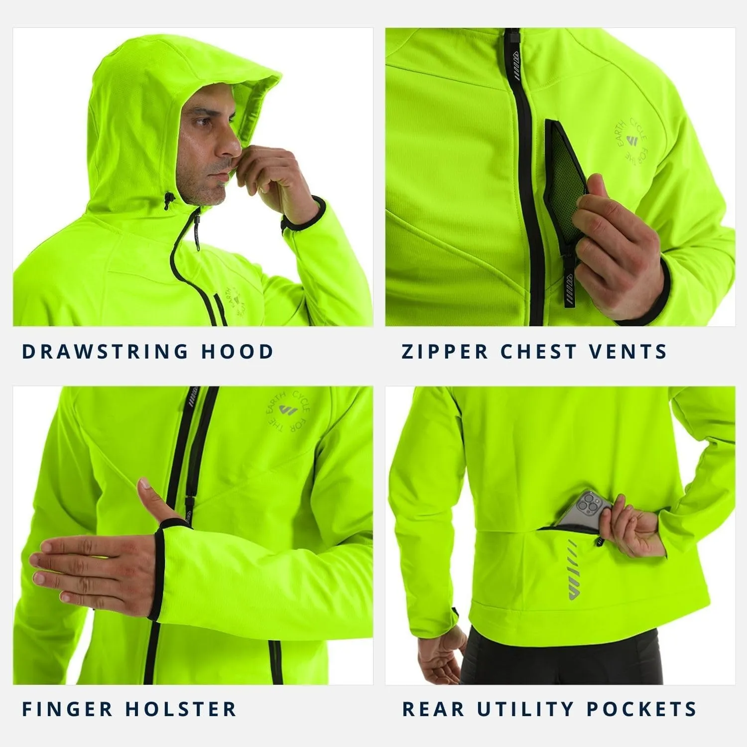 Wulibike Winter Cycling Jackets for Men Waterproof Running Jacket Men Hiking Jacket windproof Unisex Cold Weather Gear