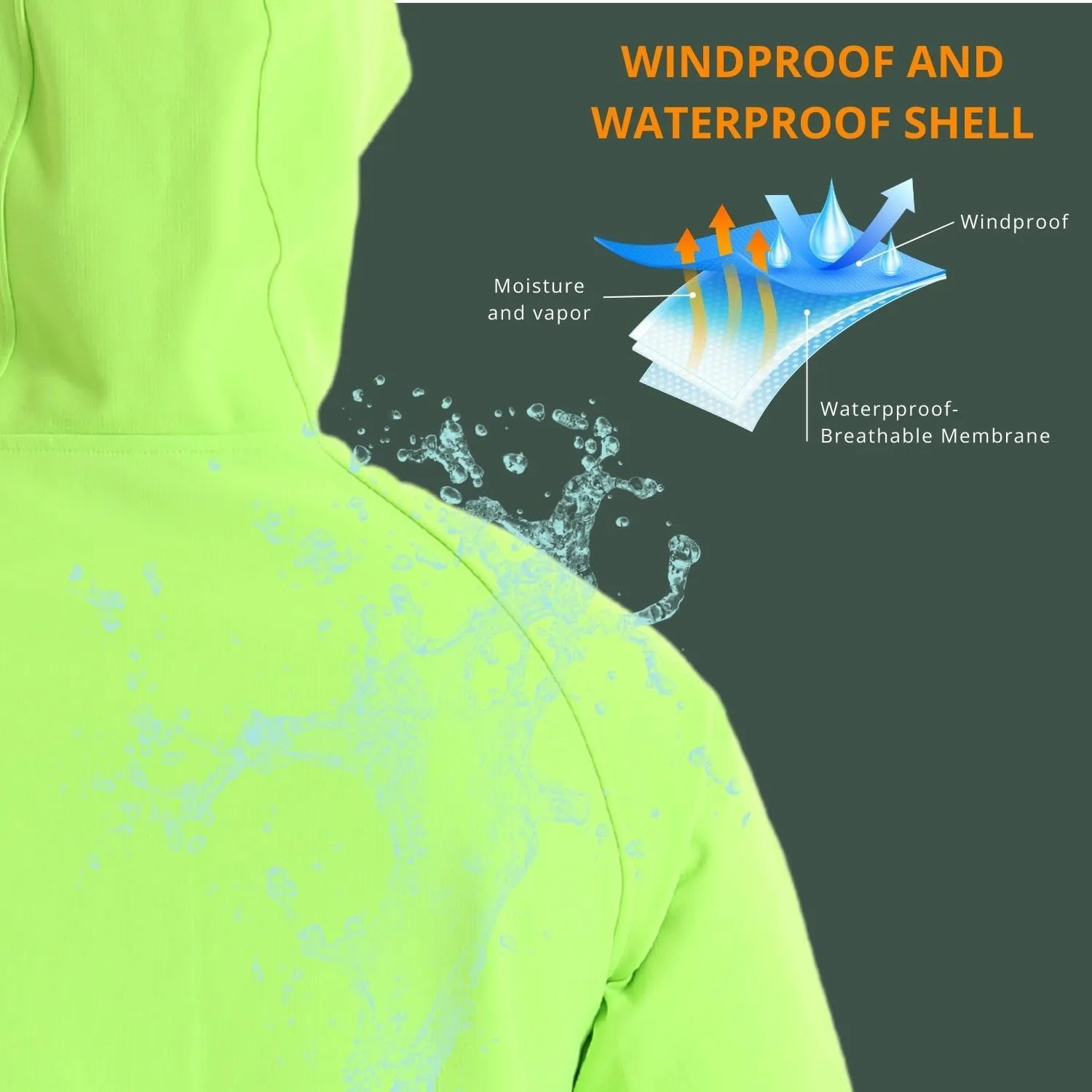 Wulibike Winter Cycling Jackets for Men Waterproof Running Jacket Men Hiking Jacket windproof Unisex Cold Weather Gear