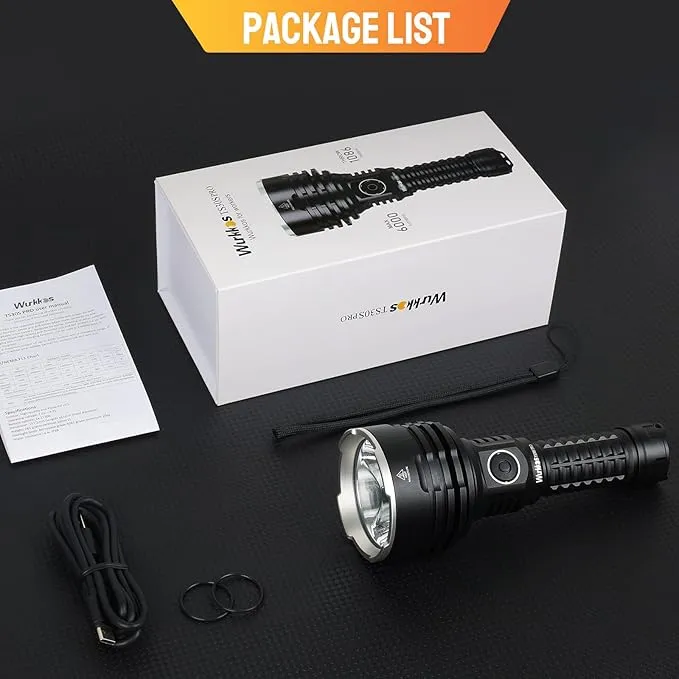Wurkkos TS30S PRO Led Flashlight 6000 Lumen, SBT90.2 LED Extreme Bright Flashlight USB C Rechargeable with 3563FT Ultra Long Beam Distance, High Lumen Flashlight Anduril 2.0 UI, IP68 Waterproof