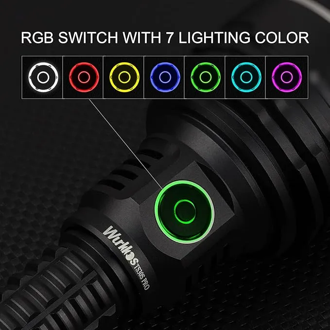 Wurkkos TS30S PRO Led Flashlight 6000 Lumen, SBT90.2 LED Extreme Bright Flashlight USB C Rechargeable with 3563FT Ultra Long Beam Distance, High Lumen Flashlight Anduril 2.0 UI, IP68 Waterproof