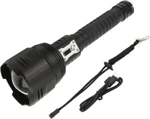 XHP360 LED Flashlight 5000LM Zoomable Rechargeable IPX4 Flashlight with Sturdy Aluminum Alloy Holder for Outdoor Emergency Use