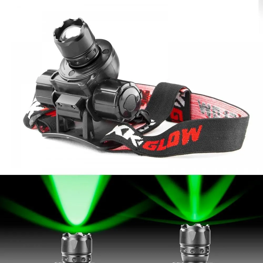 XKGLOW XK102001-G Green Hunting & Fishing Spot & Flood Retractable Lens CREE LED Headlight