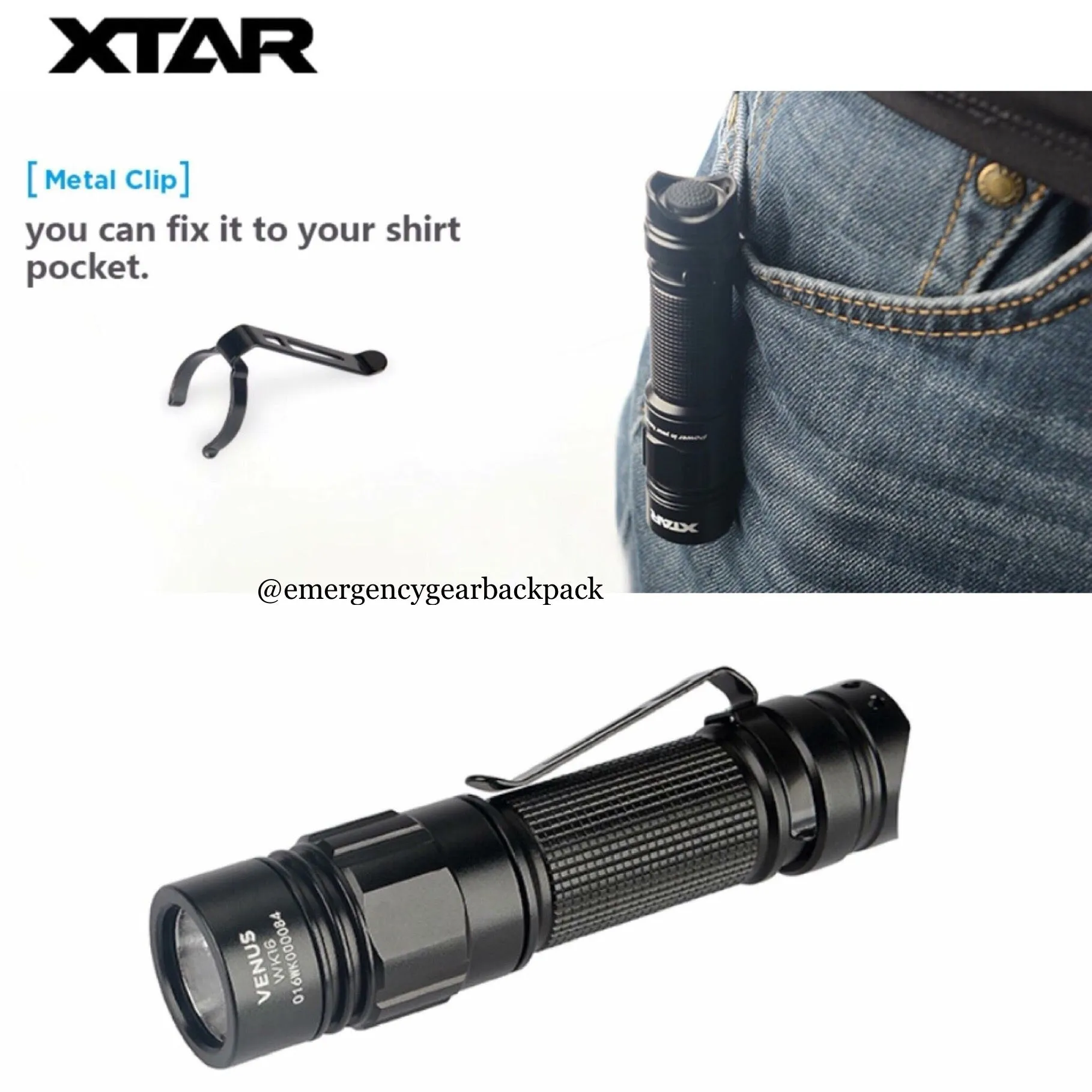 XTAR VENUS WK16 550lm Throw Beam 125m