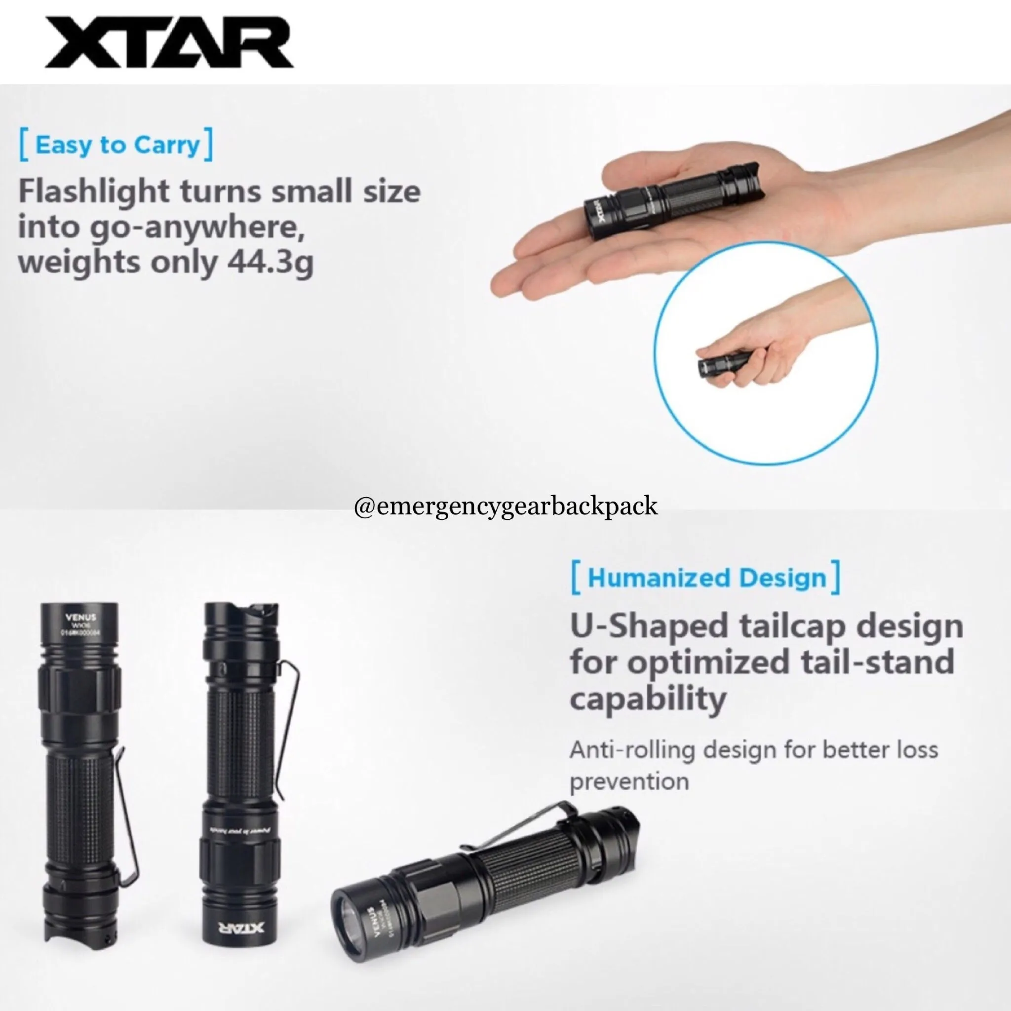 XTAR VENUS WK16 550lm Throw Beam 125m