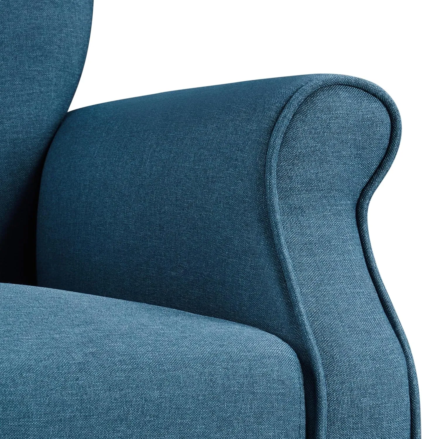 Yaheetech Modern Armchair, Mid Century Accent Chair with Sturdy Wood Legs and High Back for Small Space, Upholstered Fabric Sofa Club Chair for Living Room/Bedroom/Office, Navy Blue