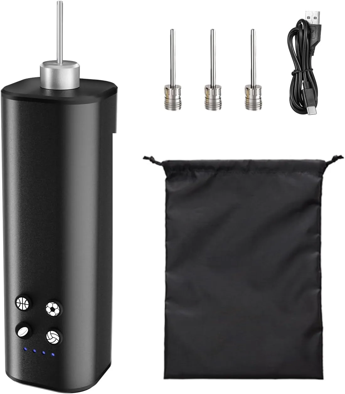 YANTU Ball Pump Electric Cordless Basketball Pump Kit - Portable Air Pump for Sports Balls, Football Volleyball Rugby Ball Inflator - Compact Car Tire Pump with Rechargeable Battery & Fast Inflation