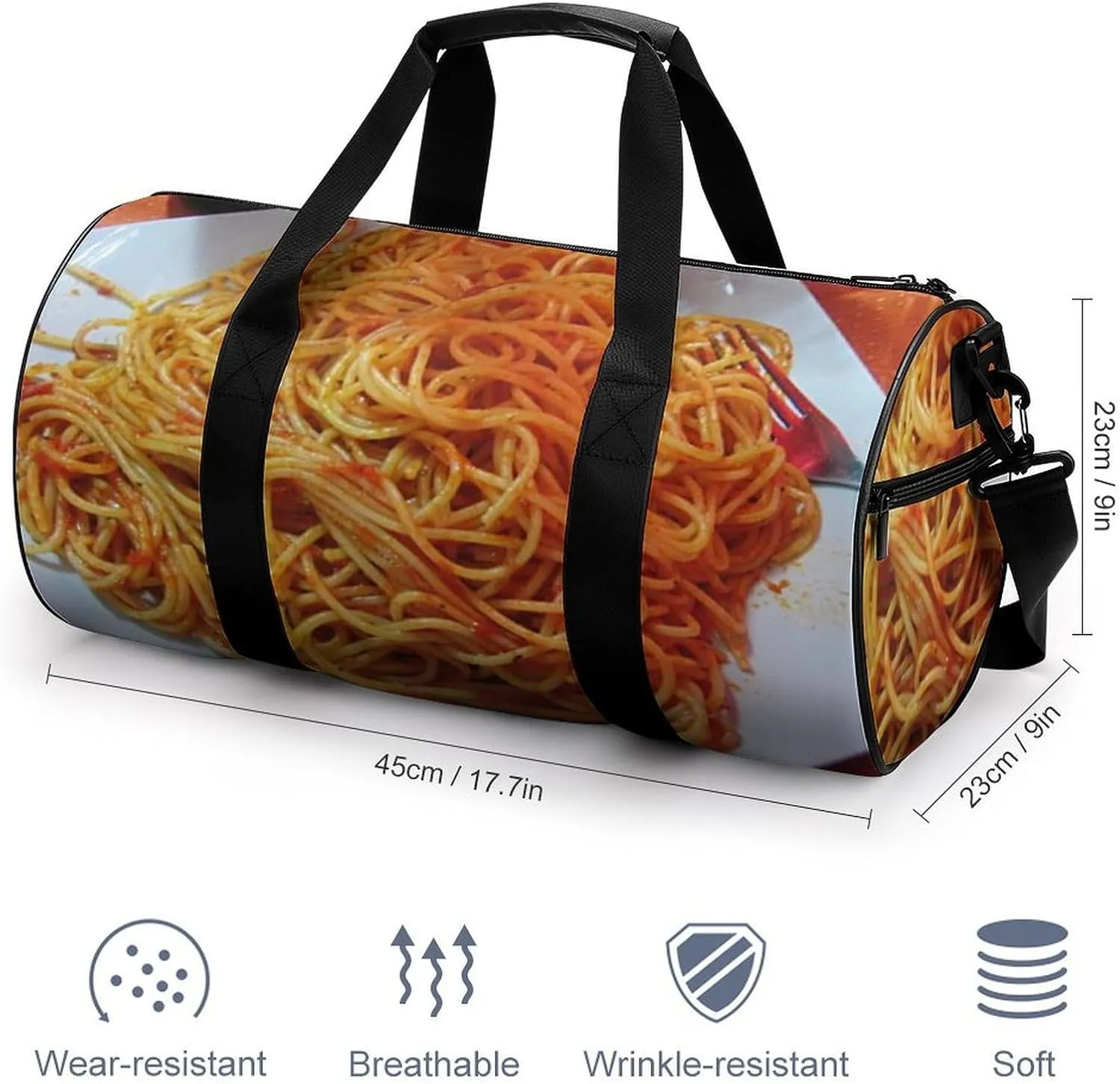 Yellow Lemons Pattern Fitness Bag Waterproof And Stain Resistant Suitable for Unisex