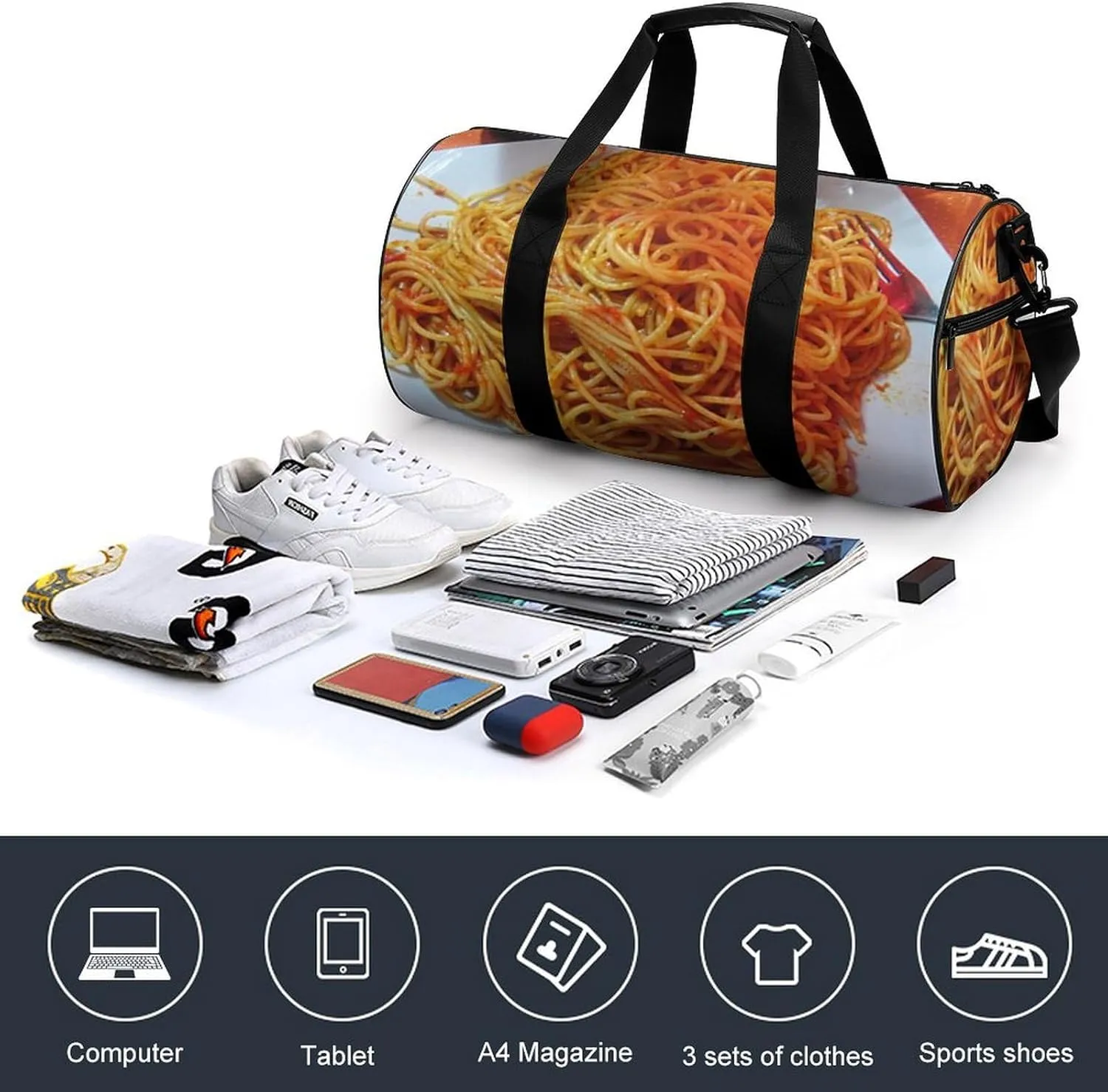 Yellow Lemons Pattern Fitness Bag Waterproof And Stain Resistant Suitable for Unisex