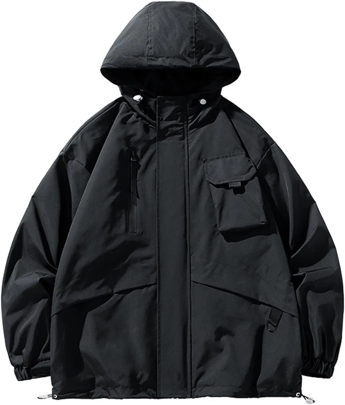 Ymosrh Men's Jacket Waterproof Rain Lightweight Hooded Shell for Travel Hiking Golf Raincoats with Hood, M-5XL
