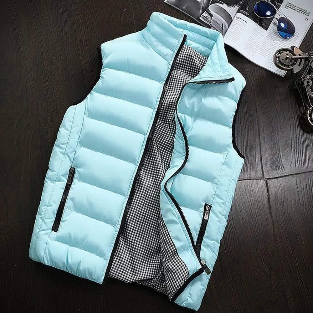 Ymosrh Men's Puffer Jackets Lightweight Packable Vest Jacket Insulated Thermal Puffy Winter Jackets for Running, S-5XL