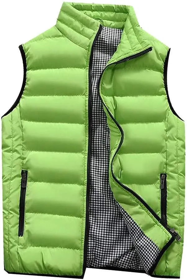Ymosrh Men's Puffer Jackets Lightweight Packable Vest Jacket Insulated Thermal Puffy Winter Jackets for Running, S-5XL