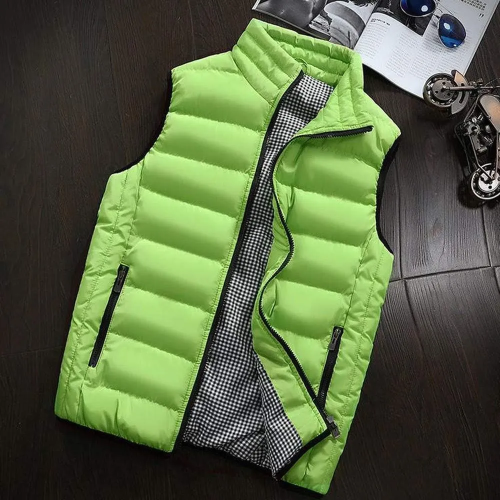 Ymosrh Men's Puffer Jackets Lightweight Packable Vest Jacket Insulated Thermal Puffy Winter Jackets for Running, S-5XL