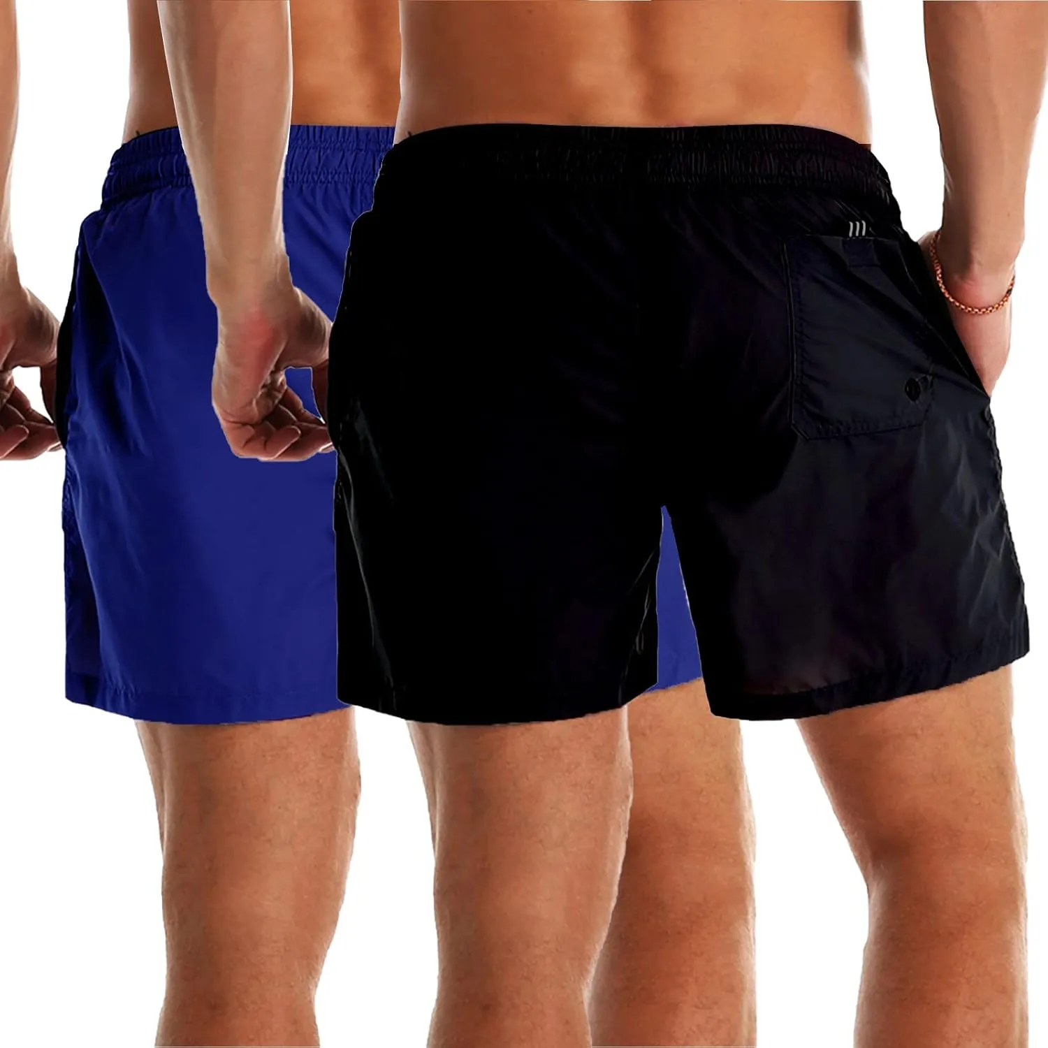 YnimioAOX 2 Pack Men's Swim Trunks Quick Dry Beach Shorts with Mesh Lining