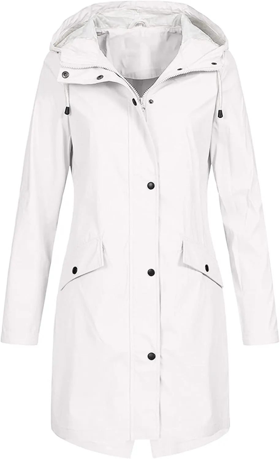 ZEFOTIM Womens Rain Jacket with Hood Waterproof Light Weight Casual Raincoat with Pockets Zip Up Hiking Jackets Clothes
