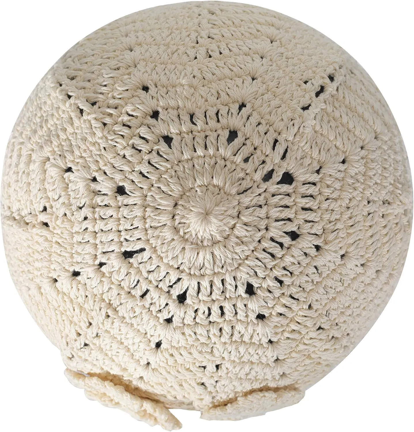ZLYC Women Cotton Crochet Skull Cap Handmade Knit Cutout Floral Beanie Hat