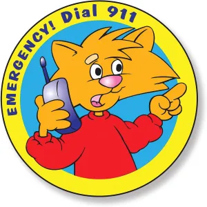 ZOCO - Emergency Call 911 Stickers (400 Count) - Police, Fire Department, EMS Handouts for Kids - 2" Round
