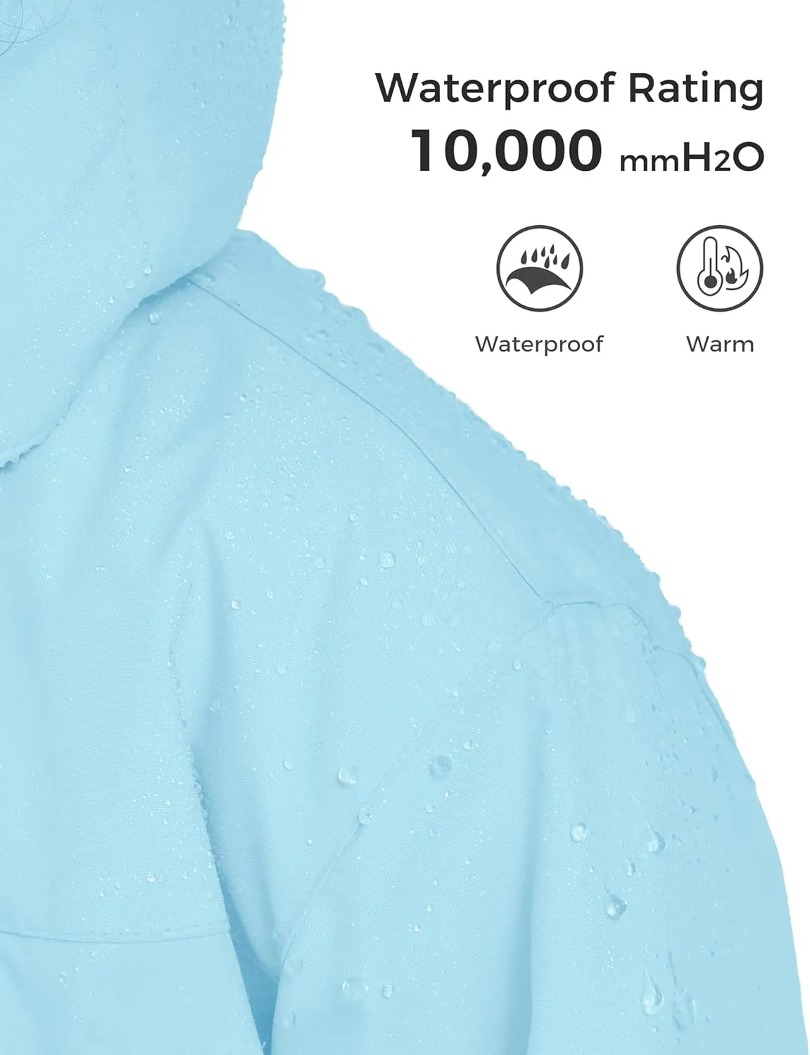 ZSHOW Girls' Ski Jacket Waterproof Warm Winter Coat Fleece Hooded Raincoat with Detachable Hood
