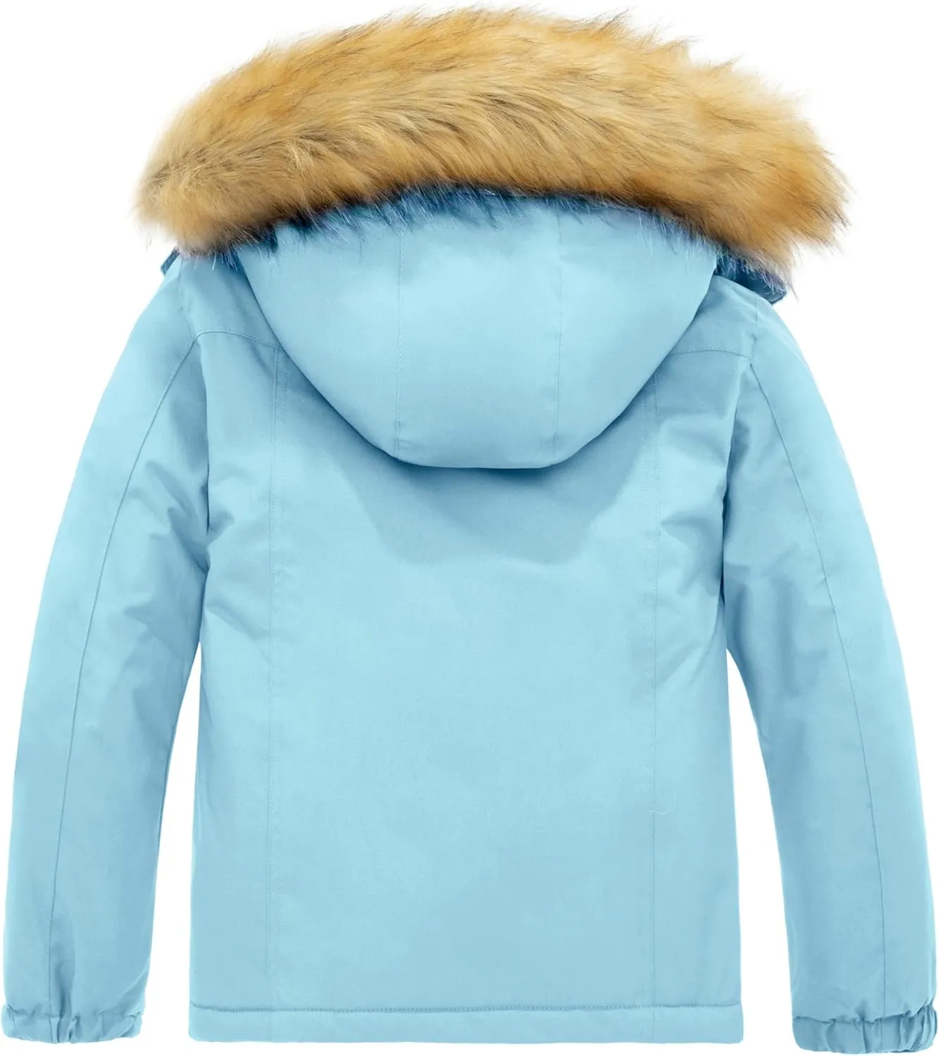 ZSHOW Girls' Ski Jacket Waterproof Warm Winter Coat Fleece Hooded Raincoat with Detachable Hood