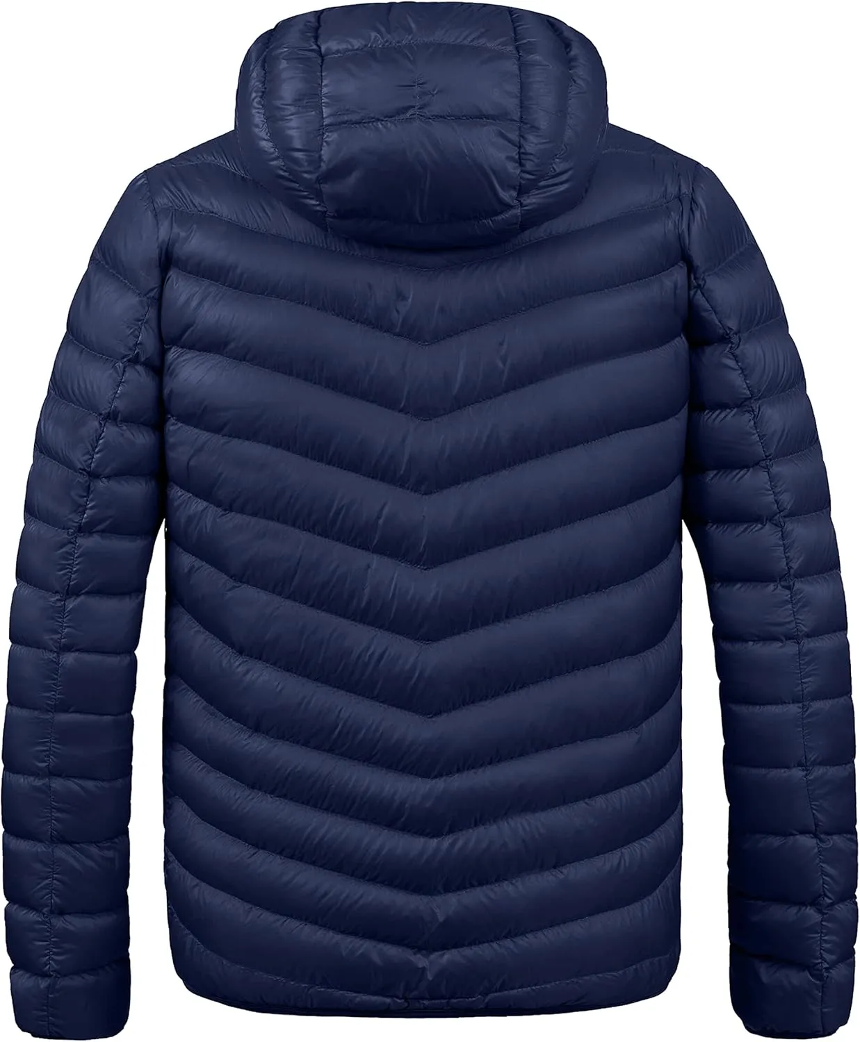 ZSHOW Men's Packable Puffer Jacket Hooded Lightweight Winter Coat for Travel Outdoor Hiking