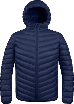 ZSHOW Men's Packable Puffer Jacket Hooded Lightweight Winter Coat for Travel Outdoor Hiking