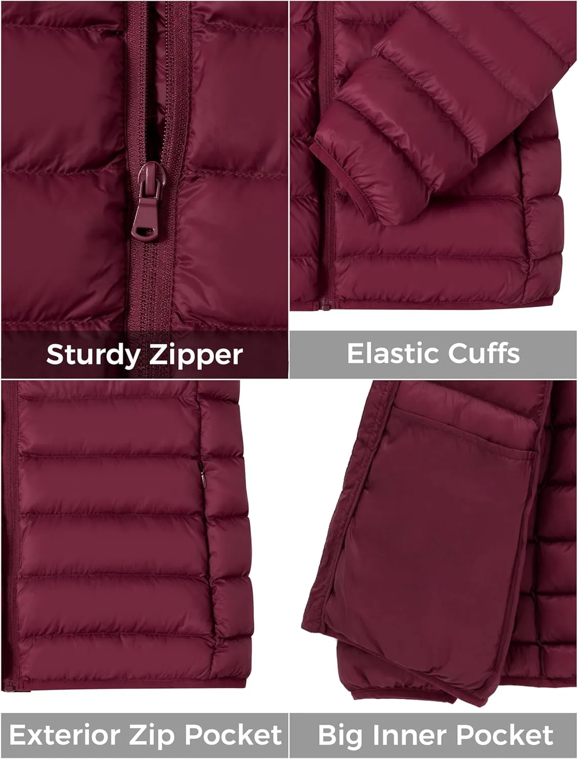 ZSHOW Women's Packable Puffer Jacket Warm Hooded Lightweight Winter Coat